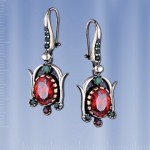Silberohrringe mit Granat