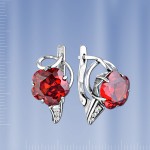 Серьги "Майами". Гранат. Серебро