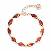 Vergoldetes Silberarmband mit Bernstein