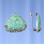 Russisches Silber Ohrringe mit Tuerkis
