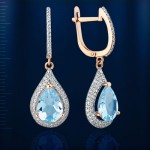 Ohrhaenger mit Topas & Fianiten. Bicolor