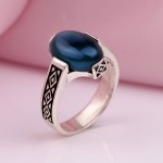 Silberring mit blauen Achat