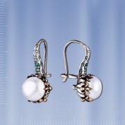 Ohrringe mit Perle. Silber 