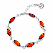 Silberarmband "Aehre". Bernstein