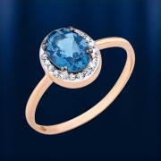 Goldener Ring. Diamant & Topas London
