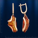 Ohrhaenger mit Bernstein russisches Gold