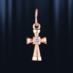 Крестик золотой с фианитом. Русское золото