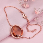 Vergoldetes Silberarmband mit Sultanit & Zirkonia