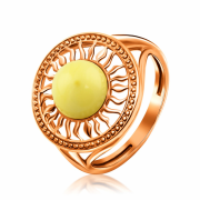 Vergoldeter Silberring mit Bernstein in Deutschland