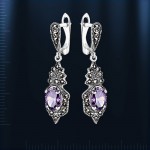 Ohrringe mit Amethyst & Markisit, Silber