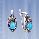 Ohrringe mit Tuerkis. Silber