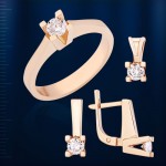 Goldset mit Brillanten 