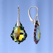 Ohrhaenger mit Swarovski®  Kristallen. Silber