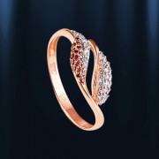  Goldring mit Brillanten. Bicolor