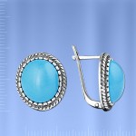 Russisches Silber Ohrringe mit Tuerkis