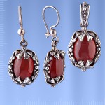  Russische Silberschmuck. Silberset