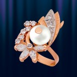 Ring mit Perle aus Rotgold 585°