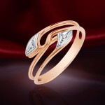 Ring aus Rotgold und Weissgold mit Diamanten