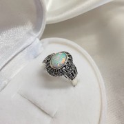 Silberring mit Opal & Markasit