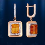 Ohrhaenger mit Bernstein russisches Gold