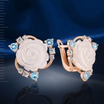 Vergoldete Silberohrringe "Gardenija"