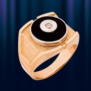 Мужское кольцо из золота "Круг"