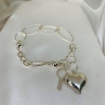 Silberarmband "Schluessel zum Herz"