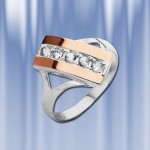 Russische Silber und Gold Ring mit Zirkon