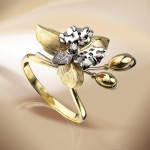 Кольцо с бриллиантами Золотая осень
