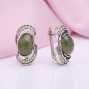 Ohrringe mit Nephrit  Silber 