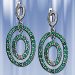 Ohrhaenger  aus Silber mit Smaragd