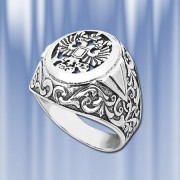 Кольцо печатка из серебра "Царь"