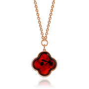 Vergoldetes Silbercollier mit Bernstein