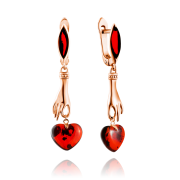 Vergoldete Silberohrhänger mit Bernstein