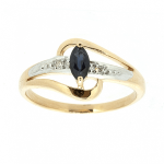 Goldring mit Saphir und Diamanten