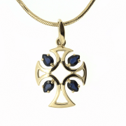 Goldanhänger mit Saphiren