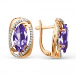 Купить золотые серьги с аметистом